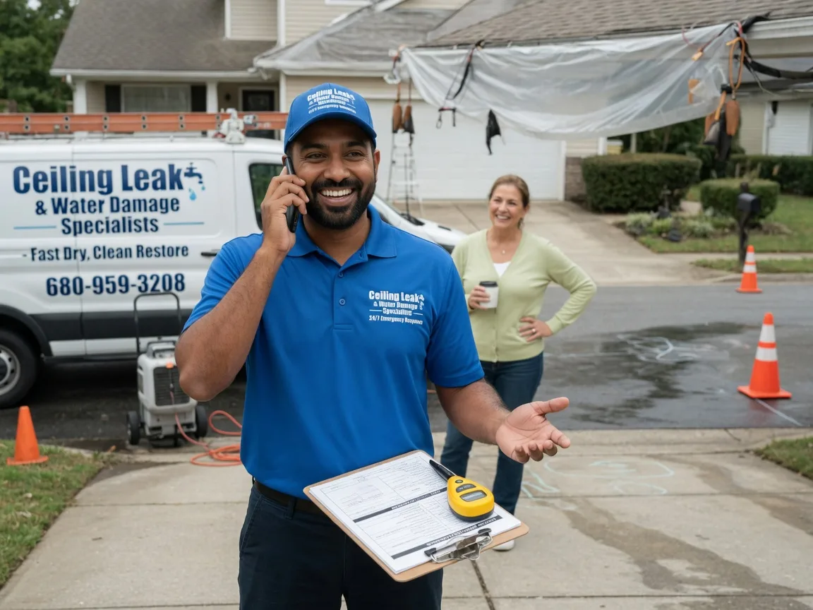 Ceiling Leak Cleanup Rolling Prairie, IN FAQs